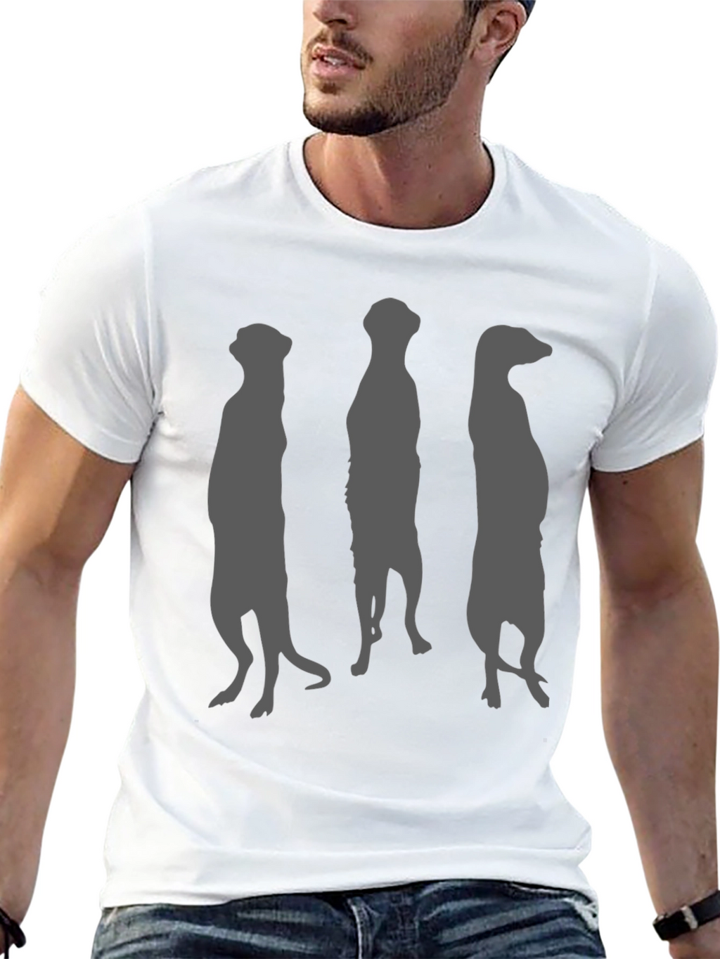 Meerkat Silhouette Graphic Tee - Black