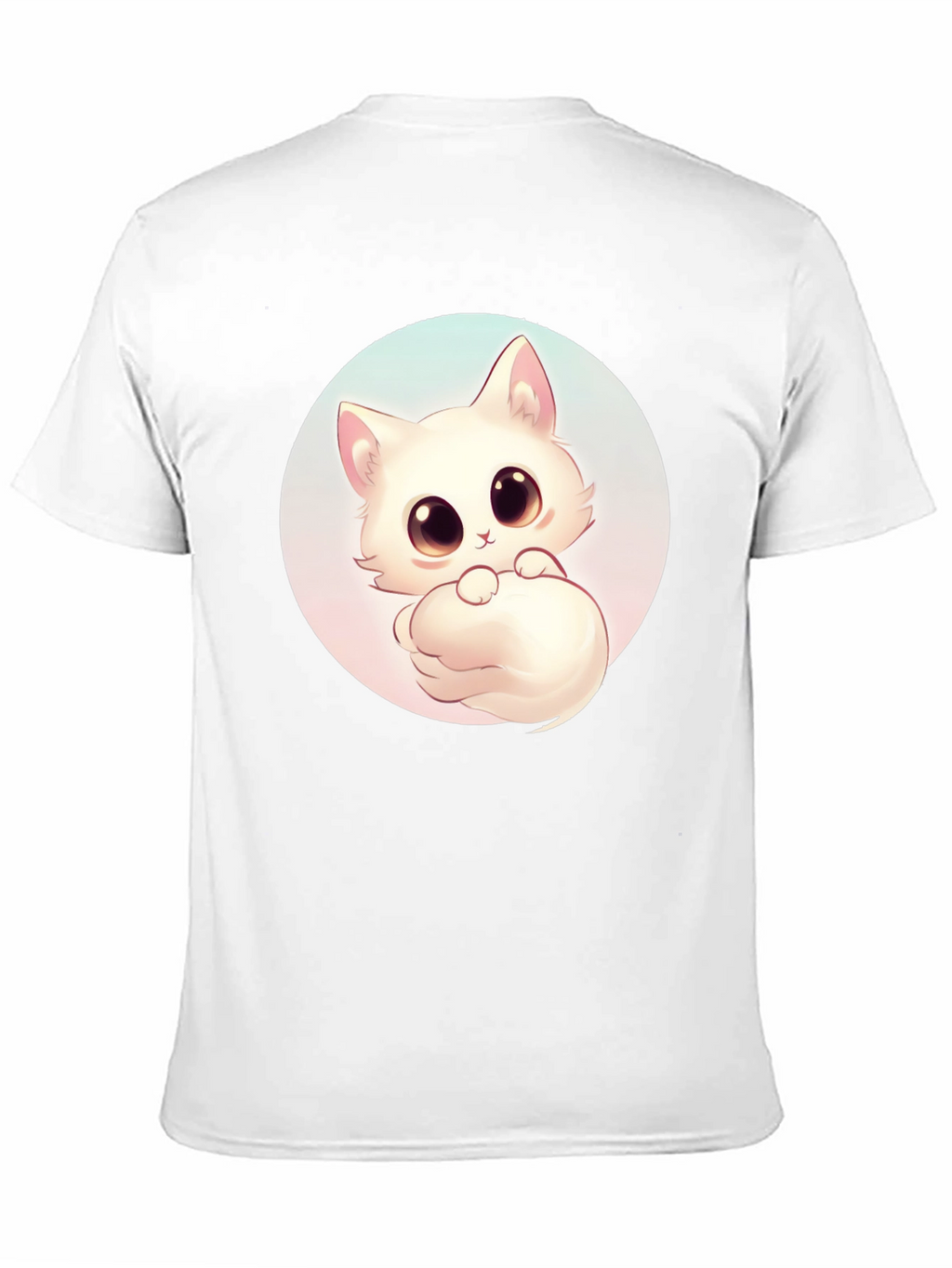 Cute Cat Graphic Tee - Black Cotton Comfort