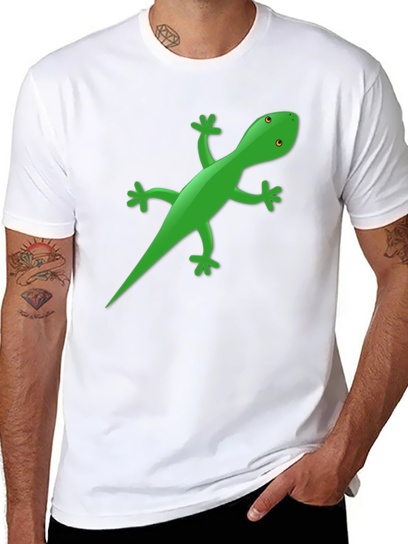 Lizard Graphic Tee - Black Casual T-Shirt
