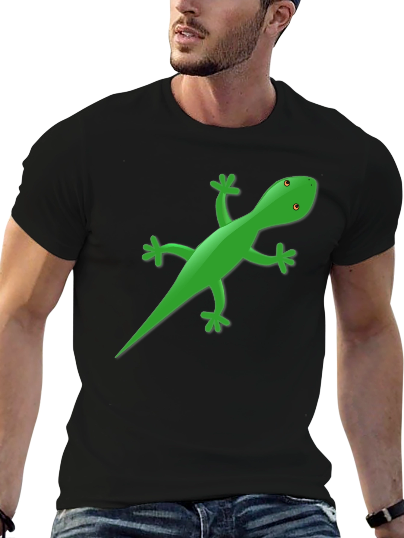 Lizard Graphic Tee - Black Casual T-Shirt