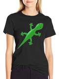 Lizard Graphic Tee - Black Casual T-Shirt