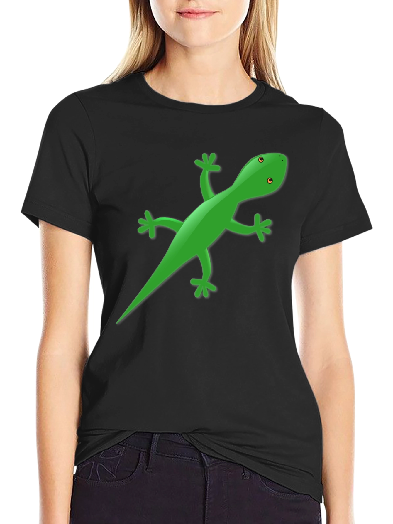 Lizard Graphic Tee - Black Casual T-Shirt