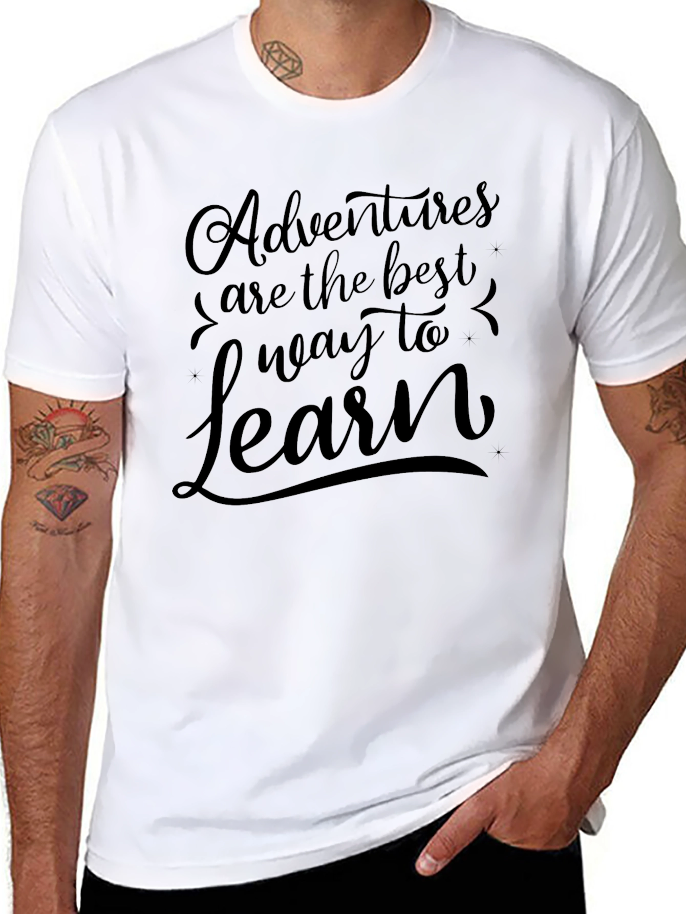 Adventure Learn Black Tee - Stylish & Comfortable