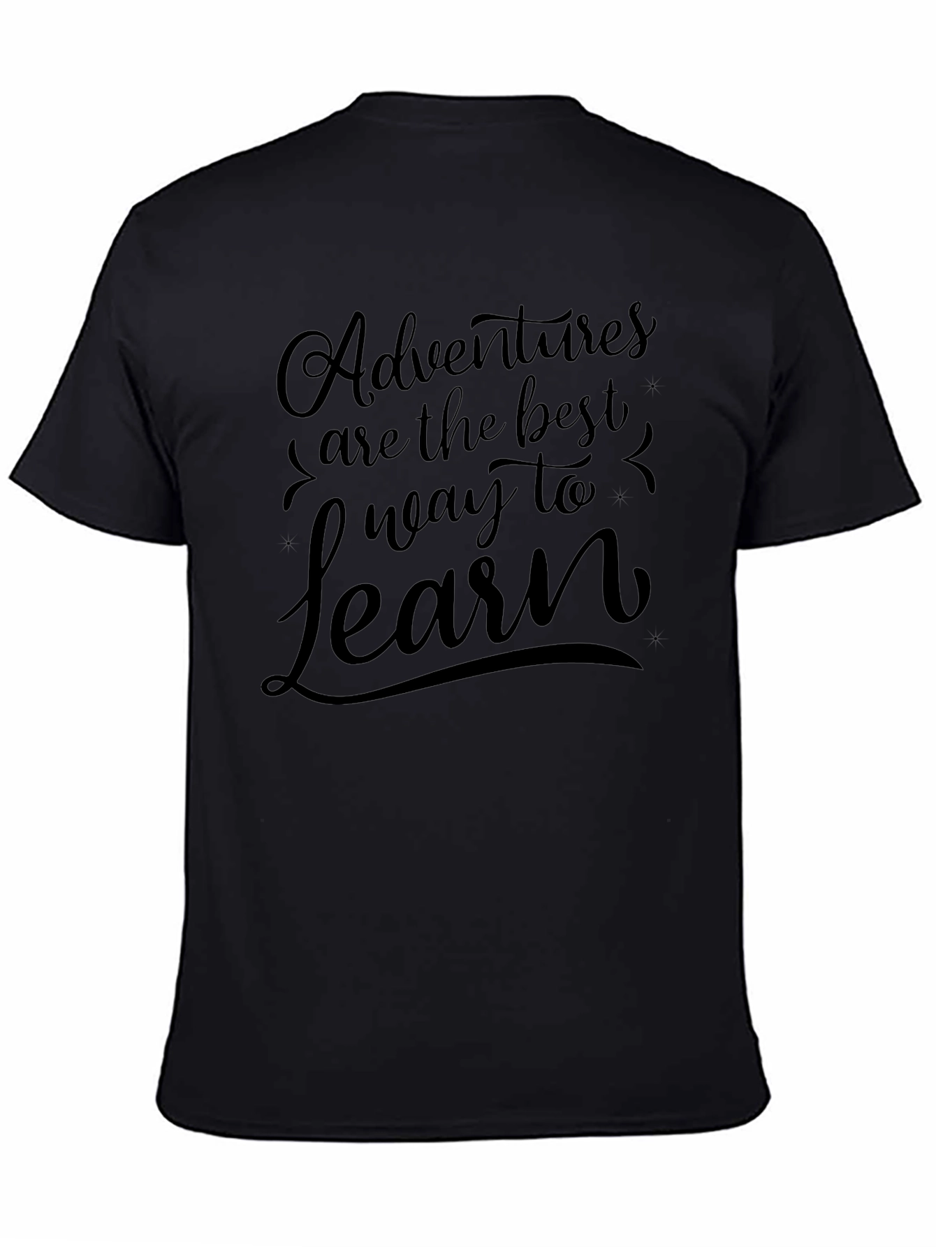 Adventure Learn Black Tee - Stylish & Comfortable