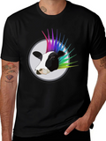Punk Cow Graphic Tee - Black Cotton T-Shirt