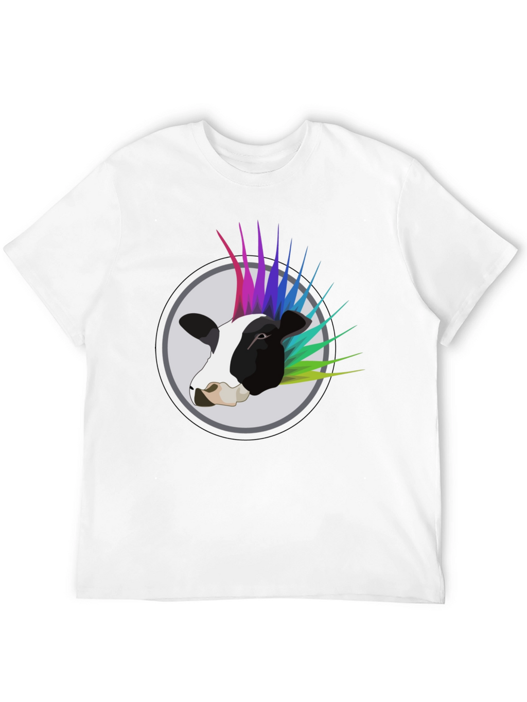 Punk Cow Graphic Tee - Black Cotton T-Shirt