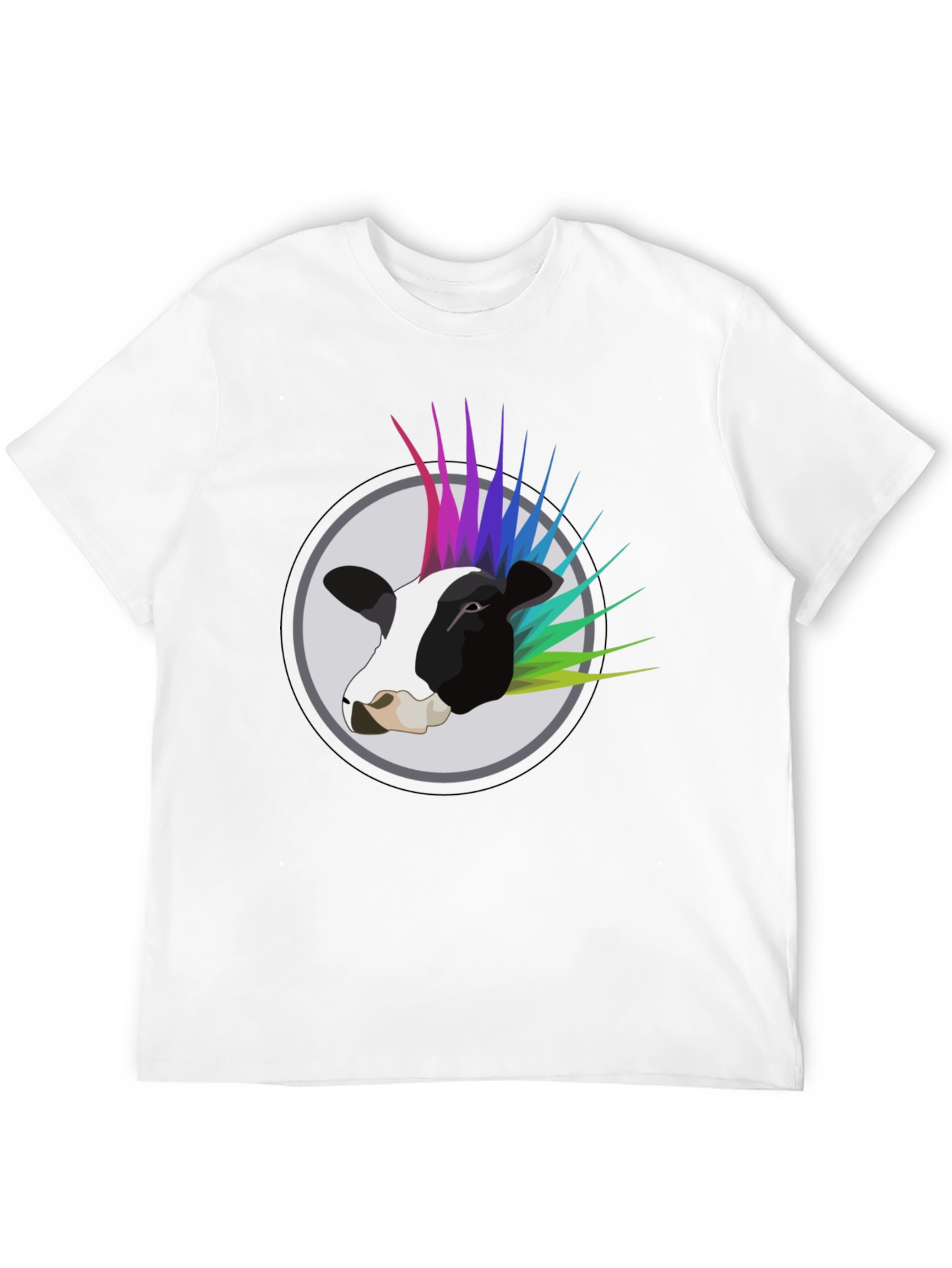 Punk Cow Graphic Tee - Black Cotton T-Shirt