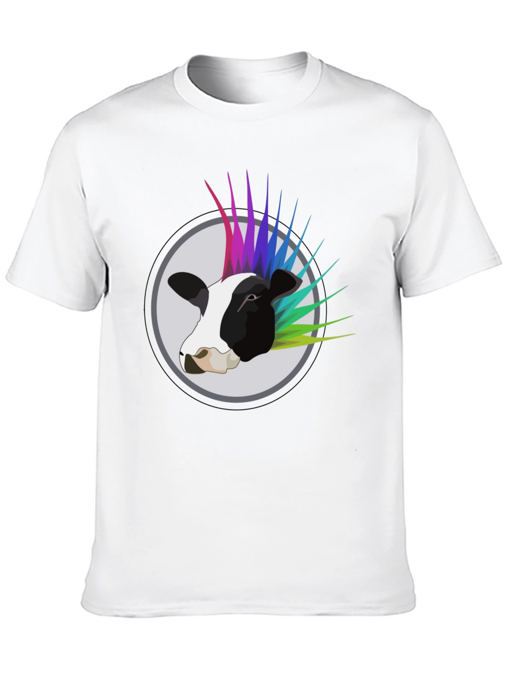 Punk Cow Graphic Tee - Black Cotton T-Shirt