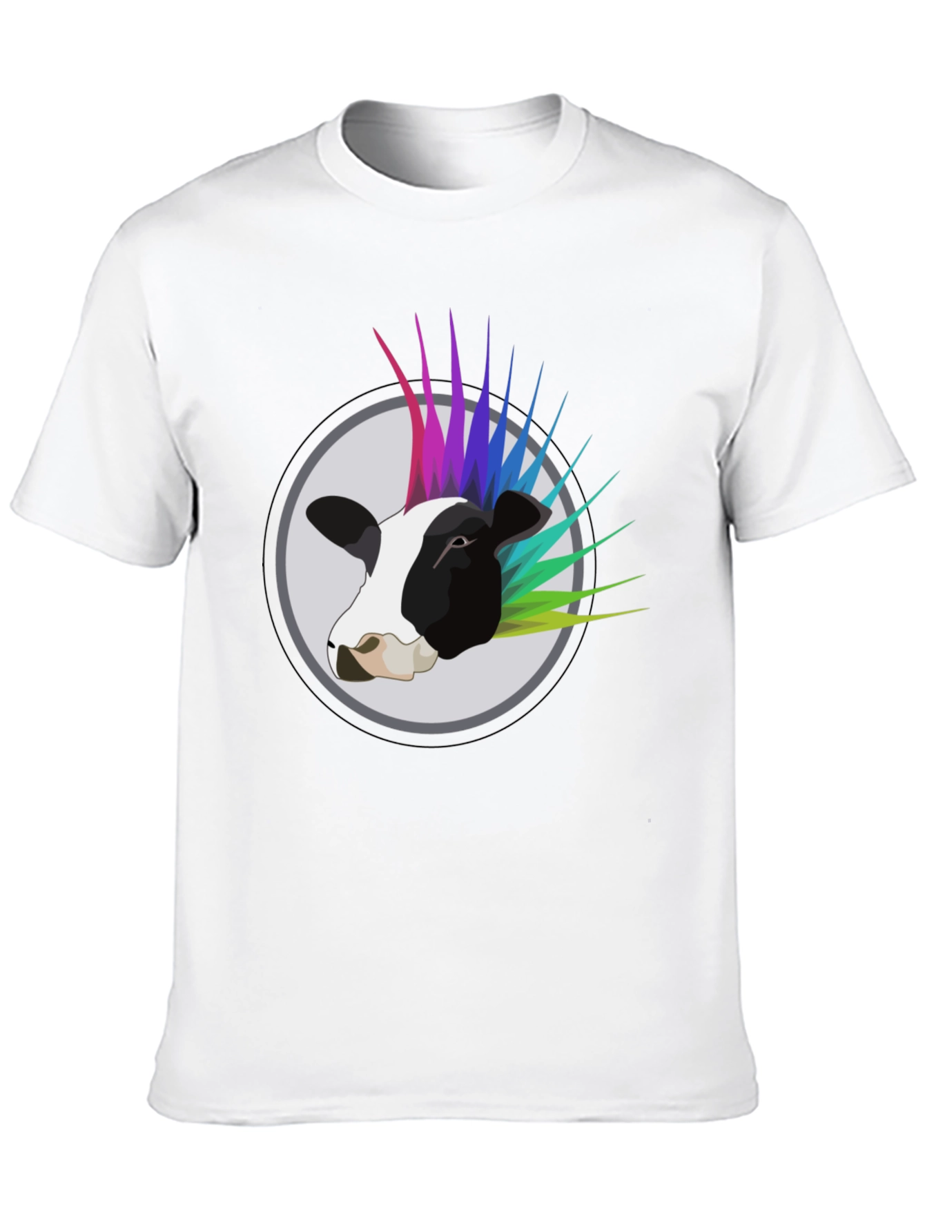 Punk Cow Graphic Tee - Black Cotton T-Shirt