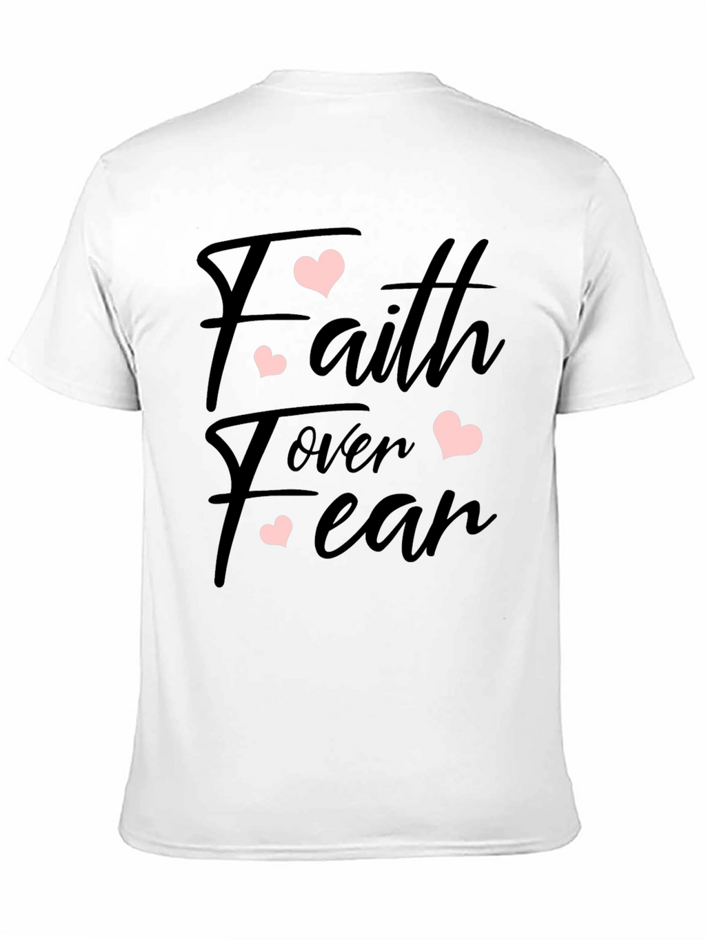 Faith Over Fear Heart Graphic Black T-Shirt
