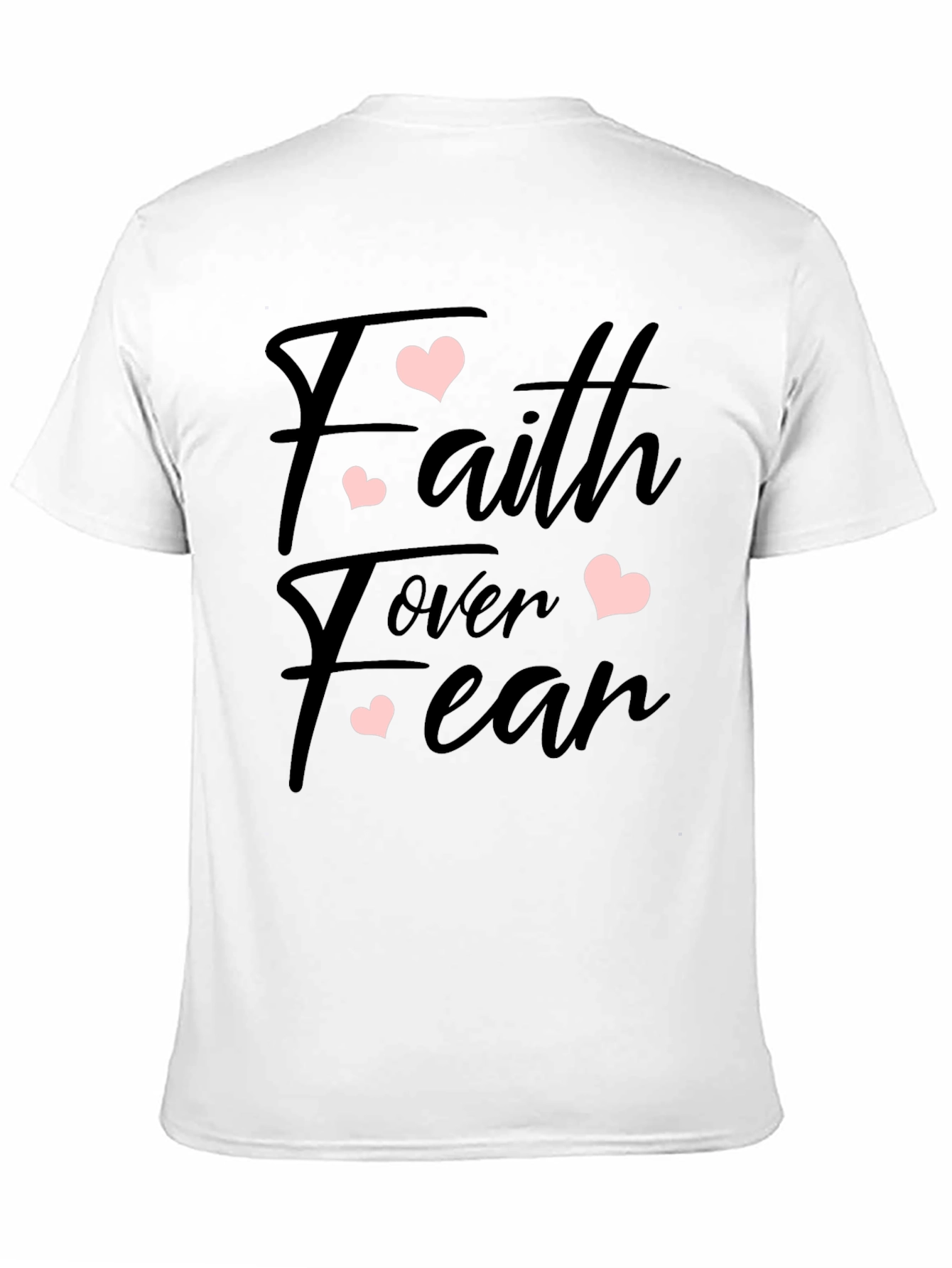 Faith Over Fear Heart Graphic Black T-Shirt