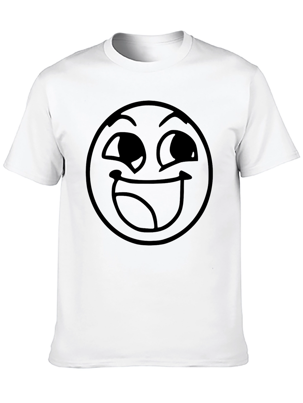 Smirking Face Black T-Shirt - Expressive Graphic Tee