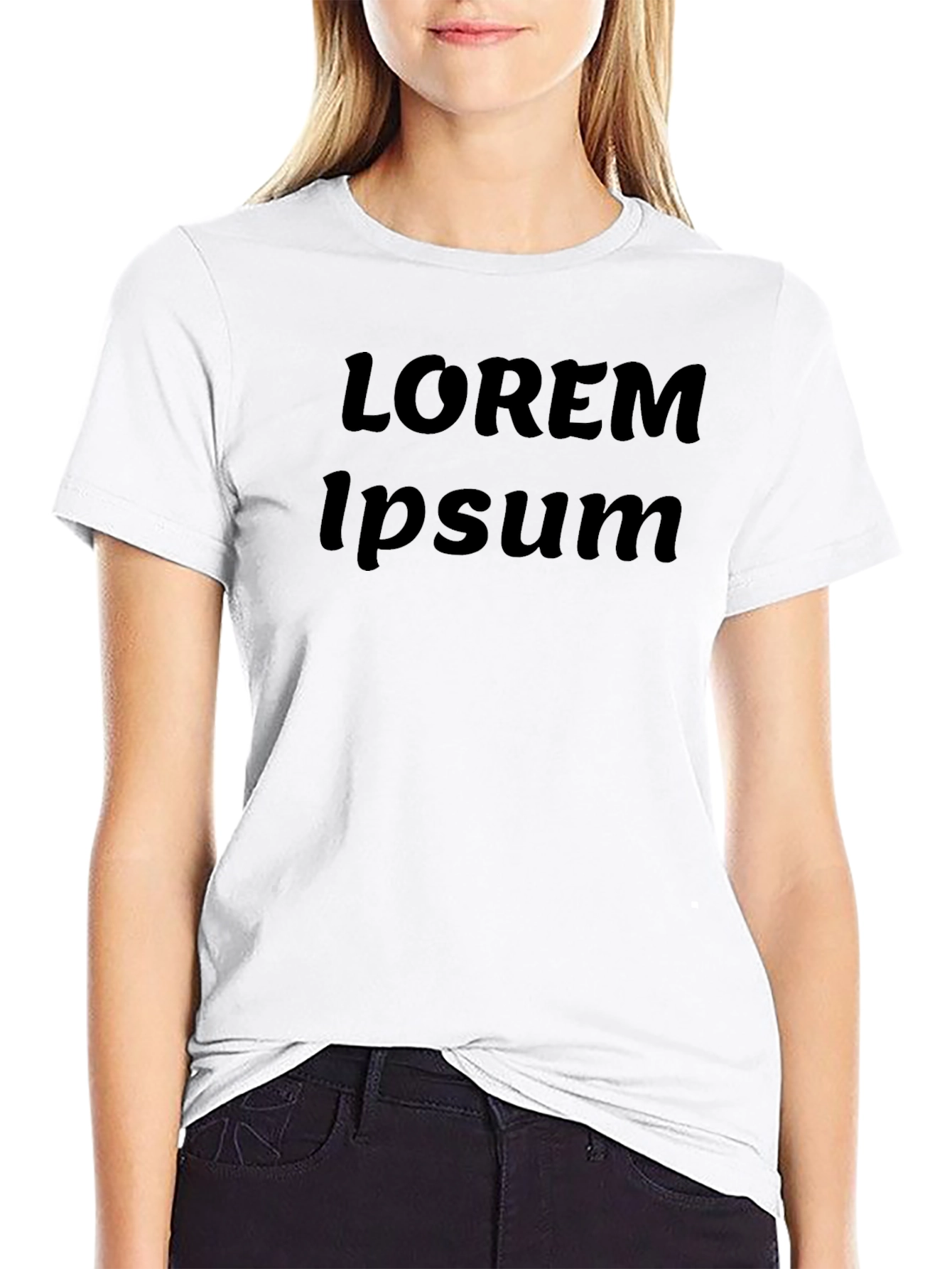Mens Black Lorem Ipsum Graphic T-Shirt
