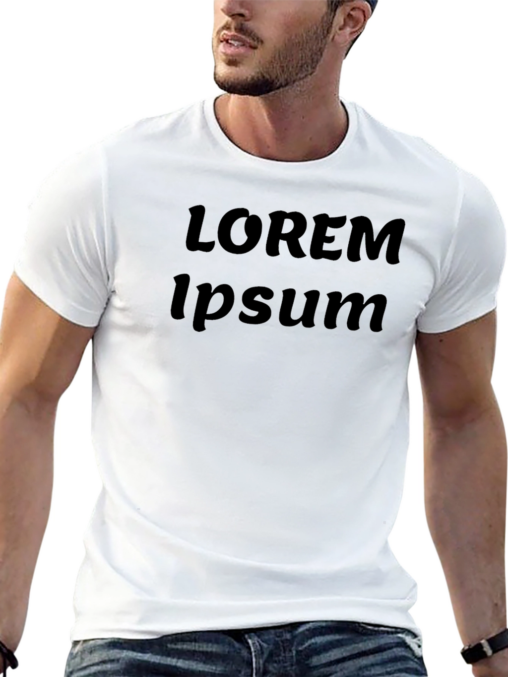 Mens Black Lorem Ipsum Graphic T-Shirt