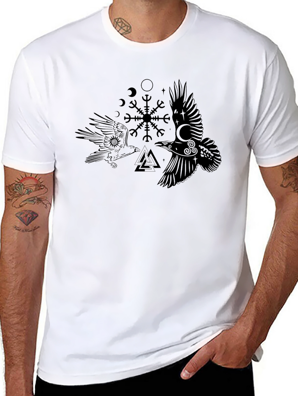 Viking Ravens T-Shirt - Norse Mythology Tee