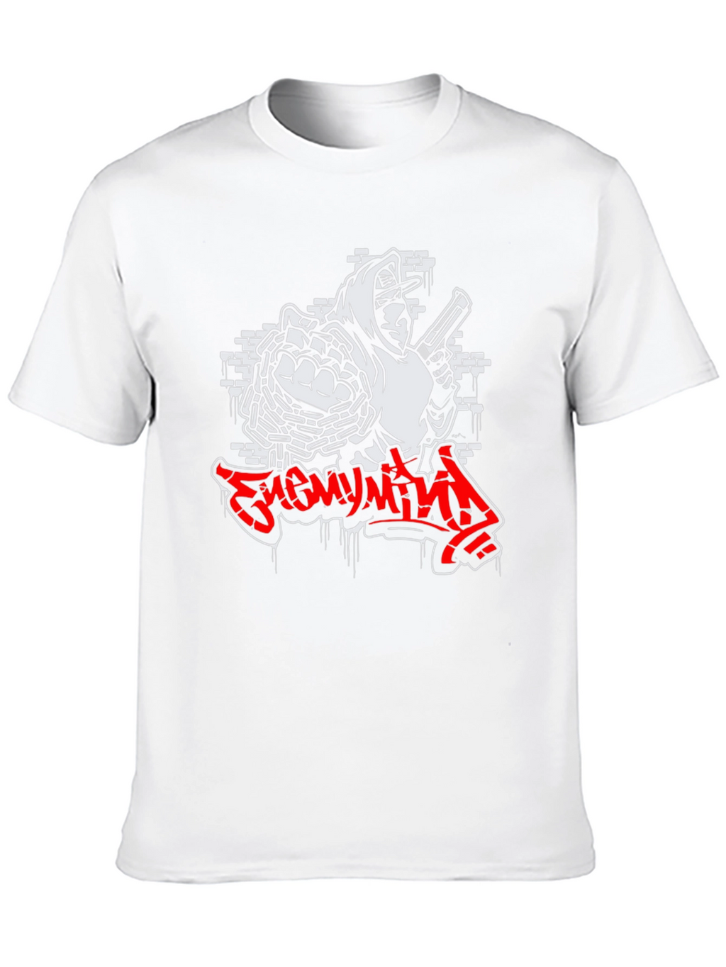 Enemy Mind Graphic Print Black T-Shirt