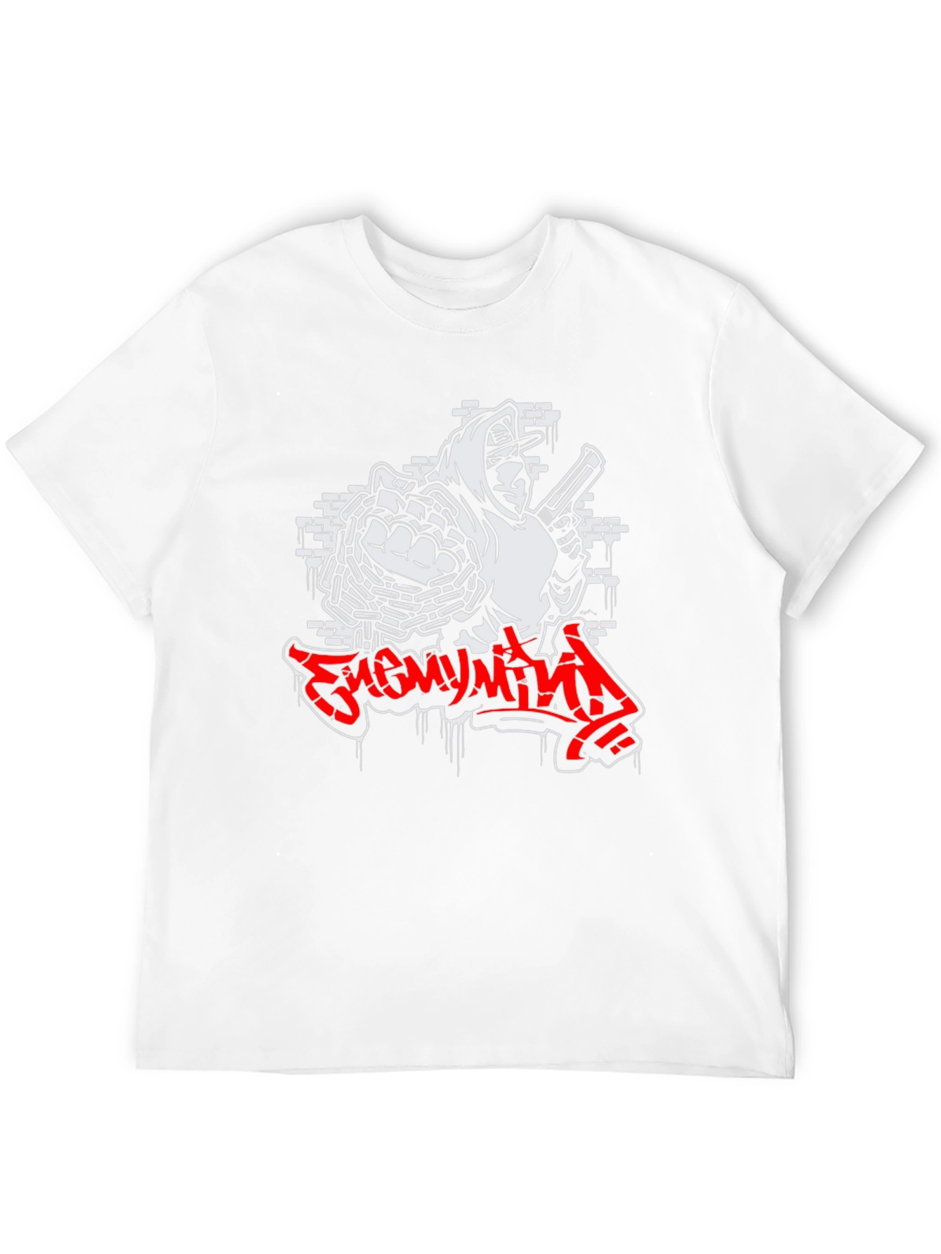 Enemy Mind Graphic Print Black T-Shirt