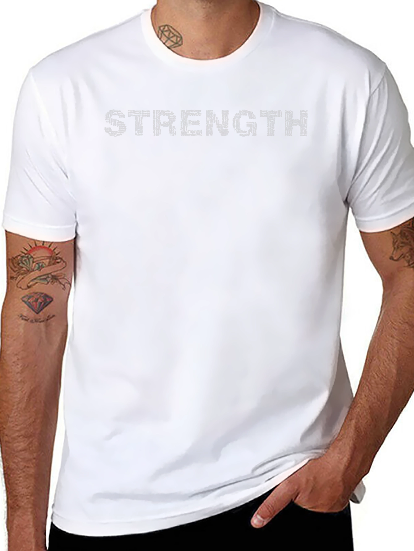 Mens Black Graphic Tee - Strength Design