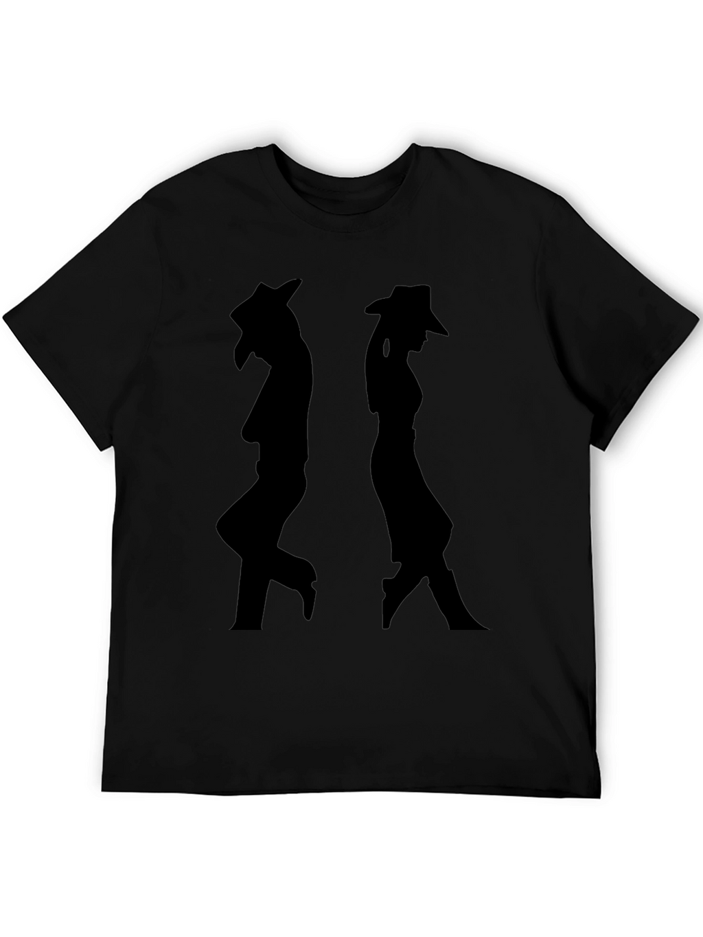 Silhouette Cowboy/Cowgirl Black Graphic T-Shirt
