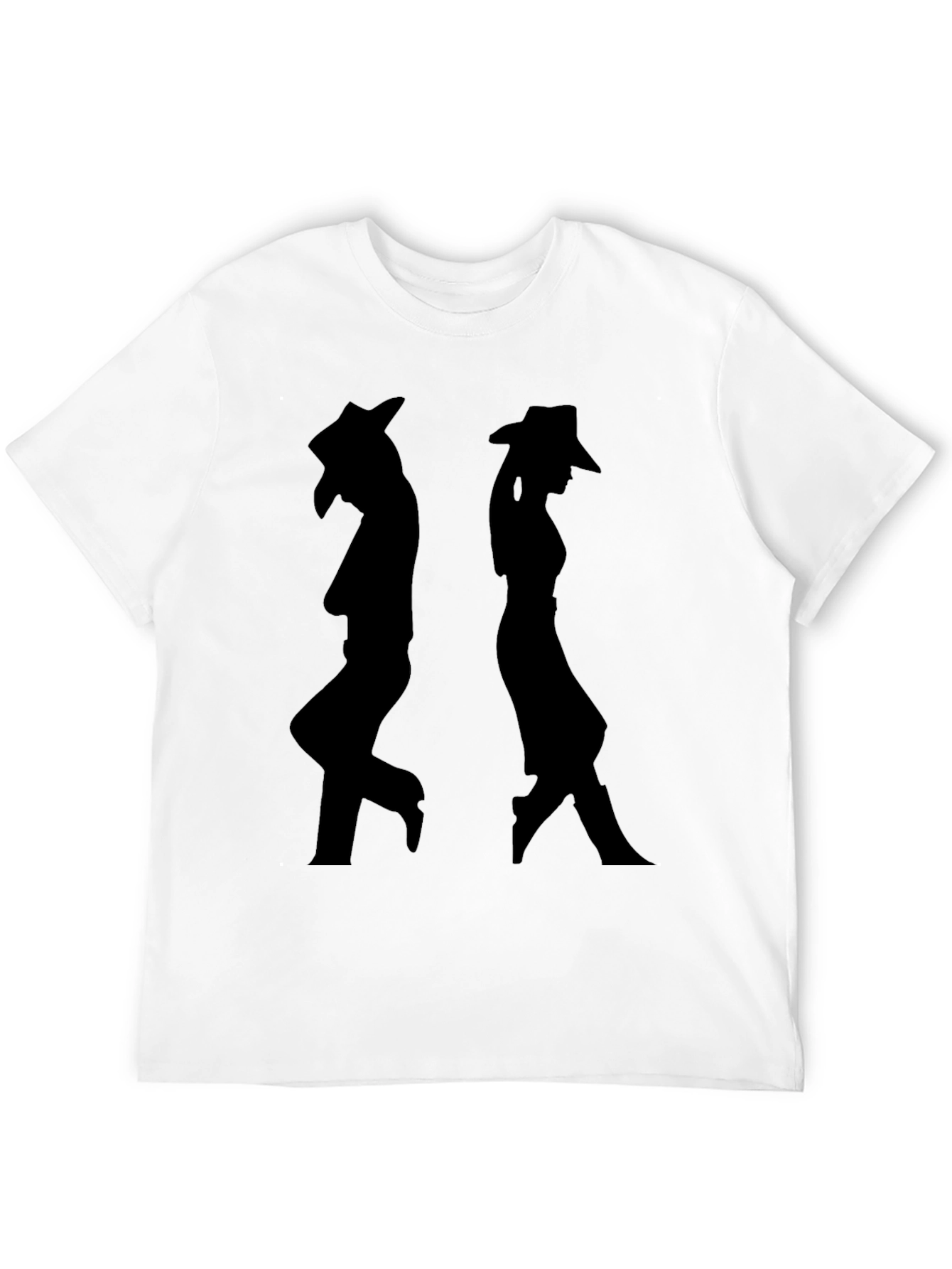 Silhouette Cowboy/Cowgirl Black Graphic T-Shirt