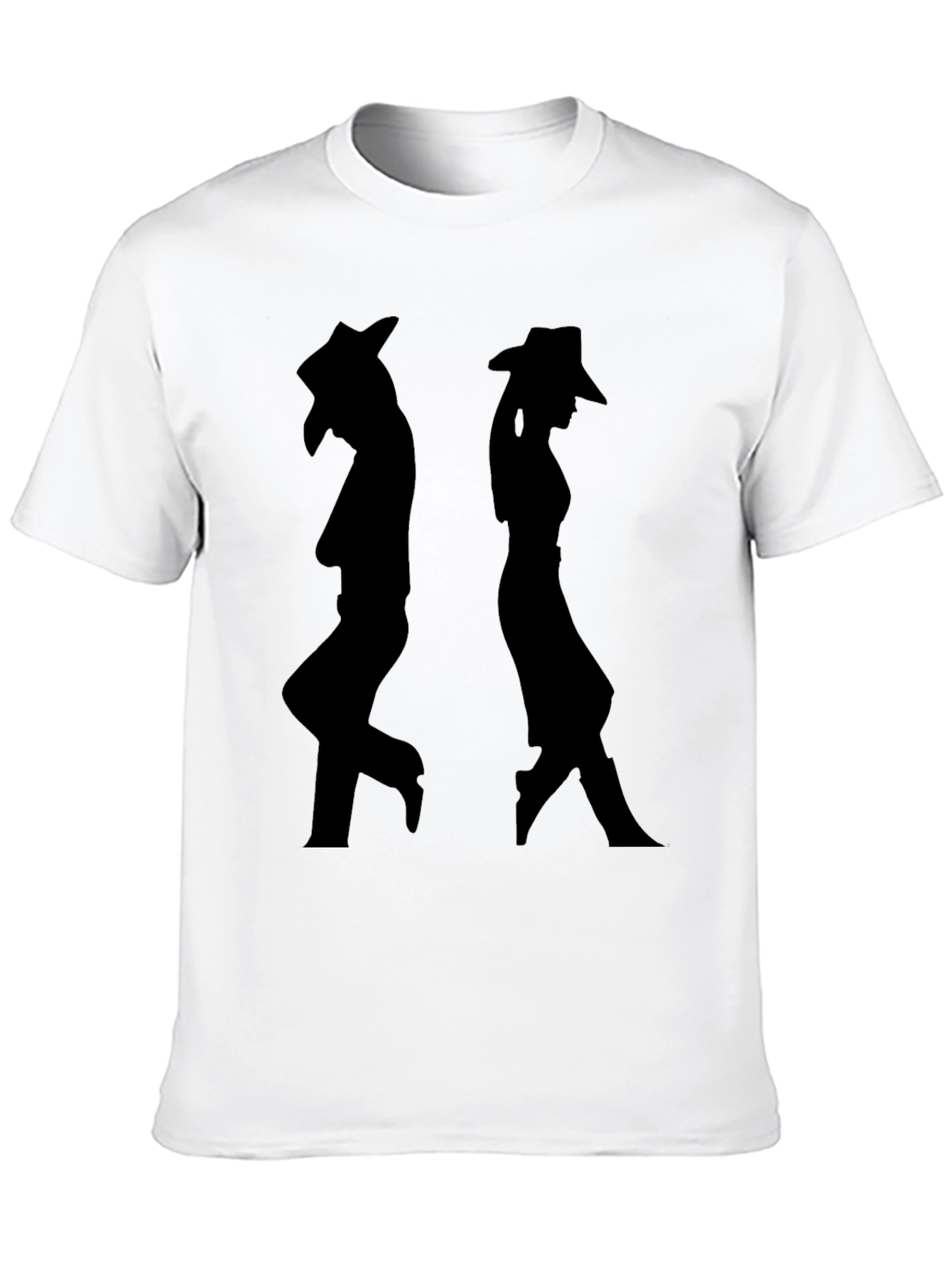 Silhouette Cowboy/Cowgirl Black Graphic T-Shirt
