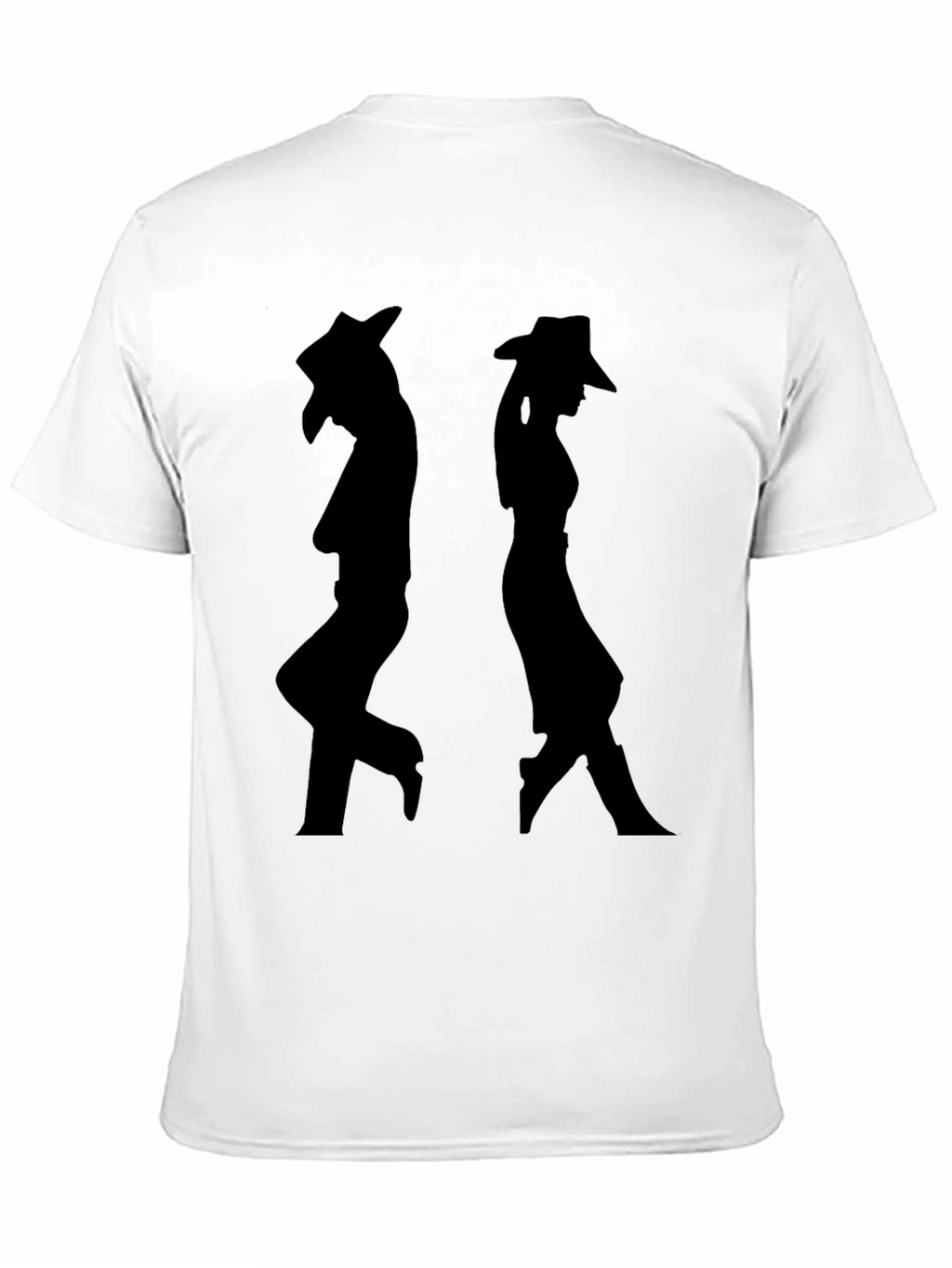 Silhouette Cowboy/Cowgirl Black Graphic T-Shirt