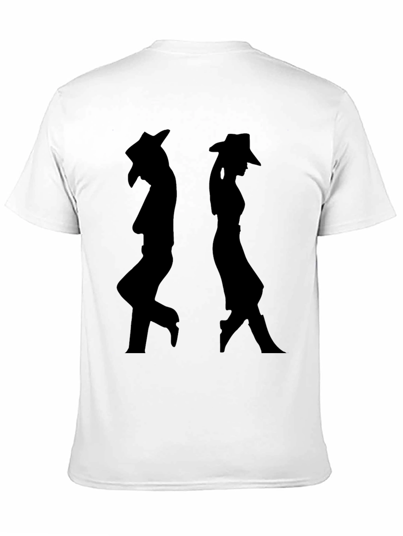 Silhouette Cowboy/Cowgirl Black Graphic T-Shirt