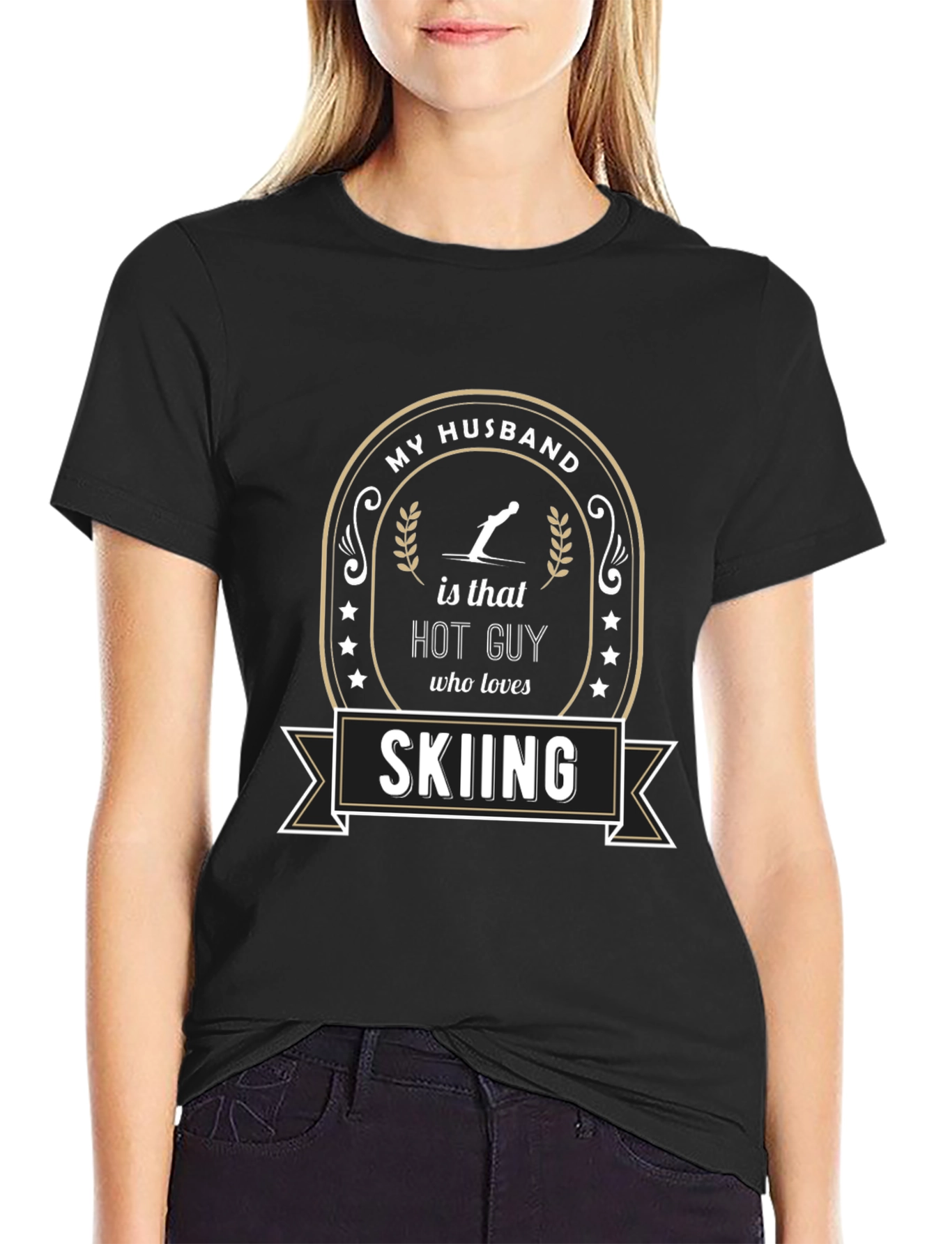 My Husband Skiiing T-Shirt - Hot Guy Who Loves Skiing!