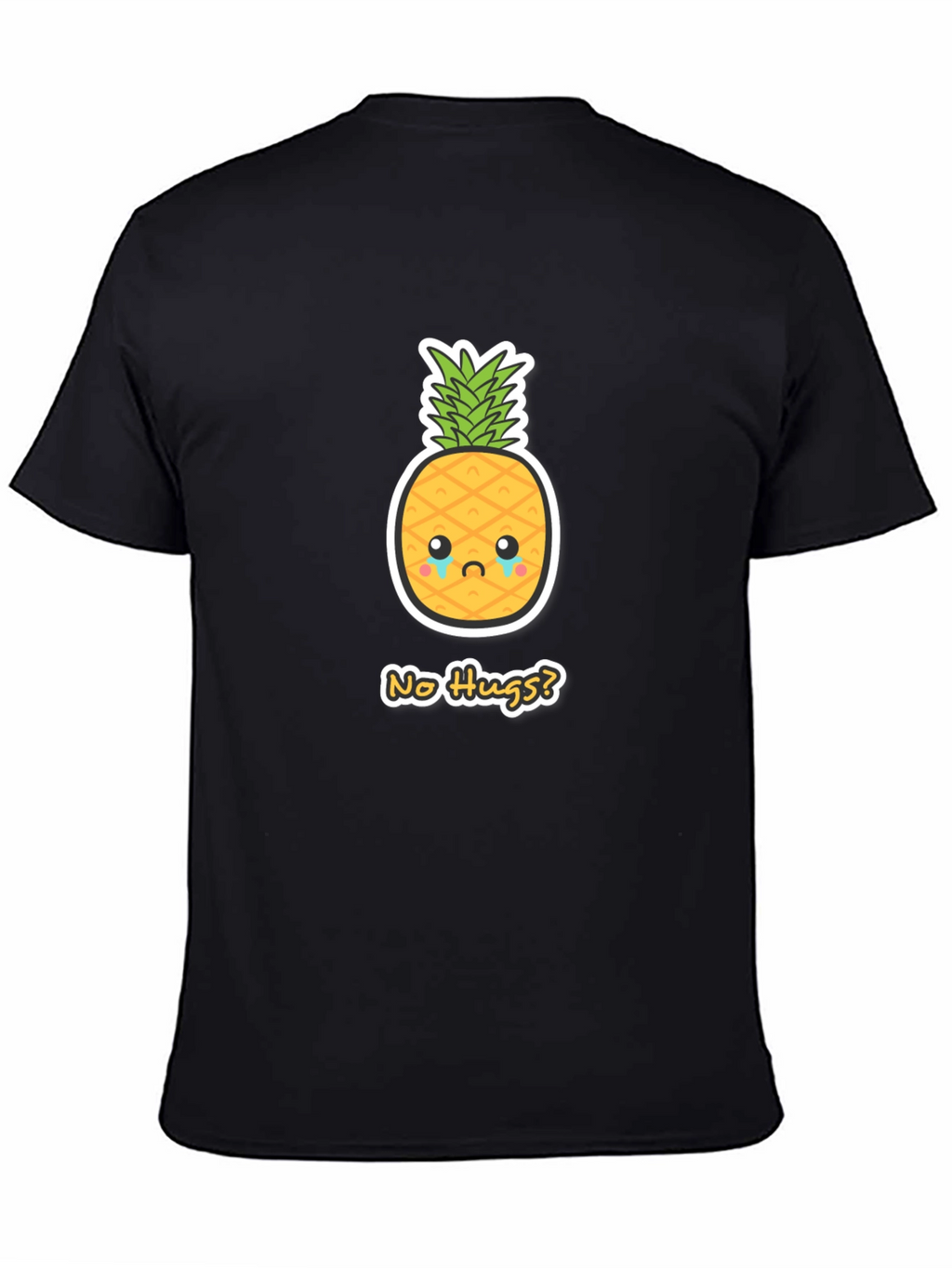 Sad Pineapple No Hugs? Graphic Tee - Black