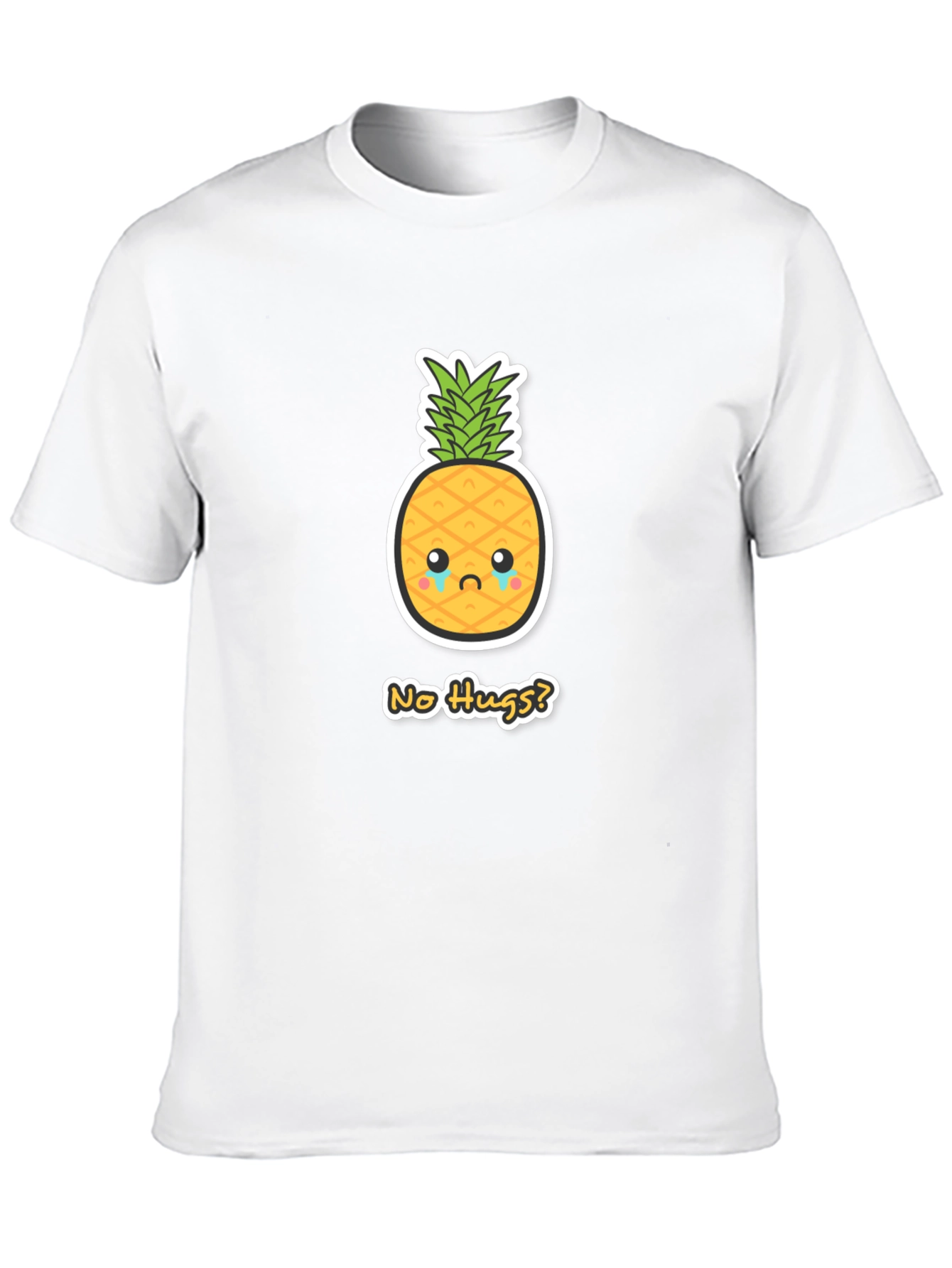 Sad Pineapple No Hugs? Graphic Tee - Black