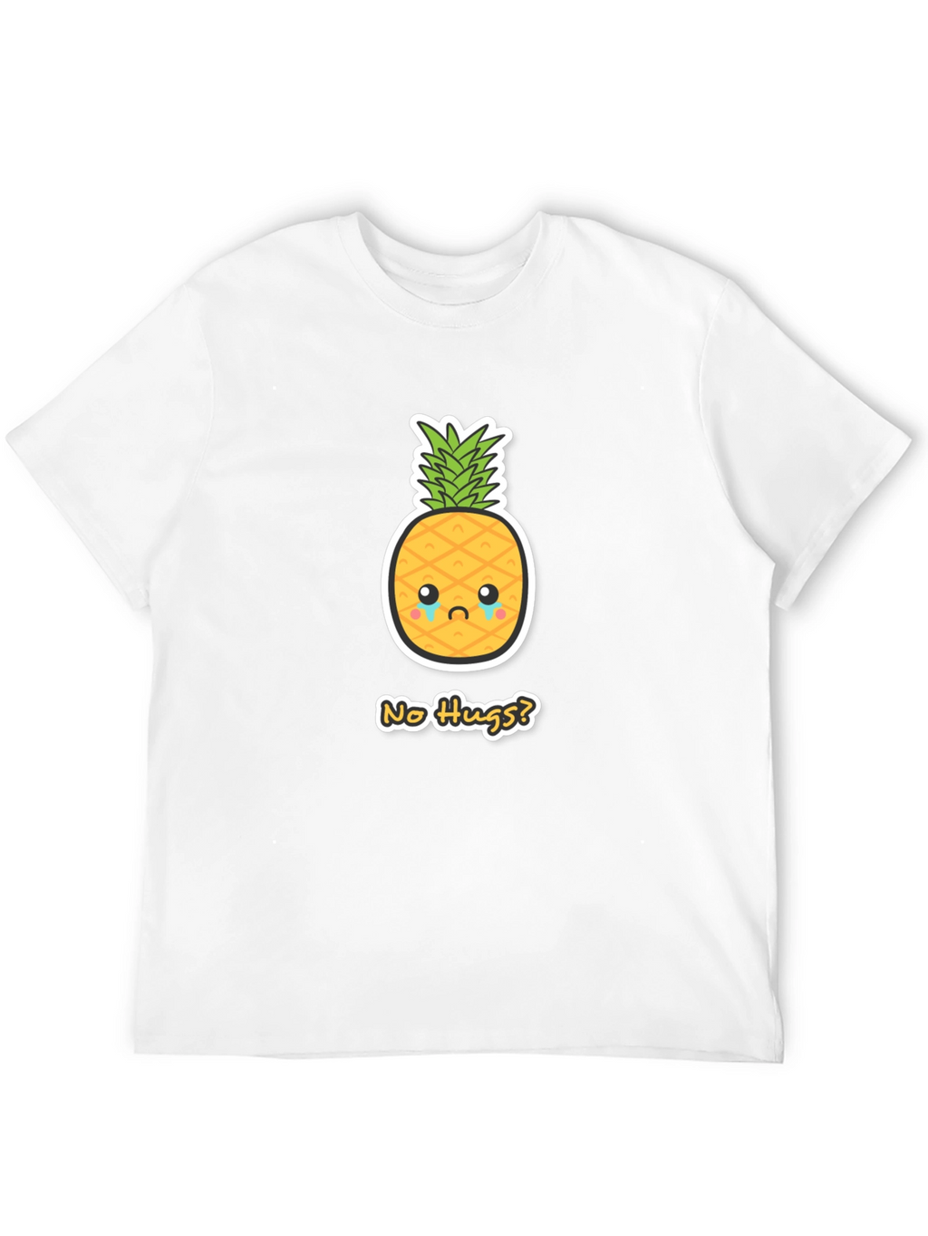 Sad Pineapple No Hugs? Graphic Tee - Black