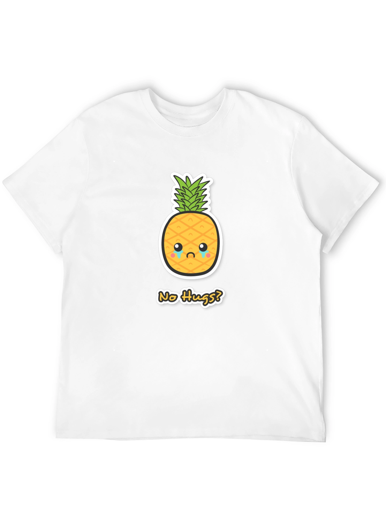 Sad Pineapple No Hugs? Graphic Tee - Black