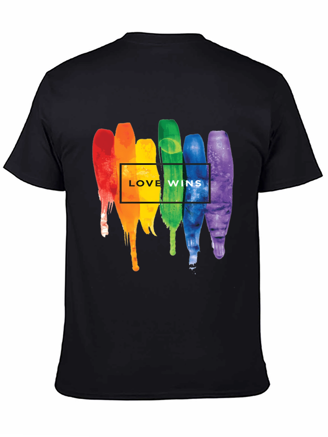 Love Wins Pride T-Shirt - Rainbow Watercolor Design