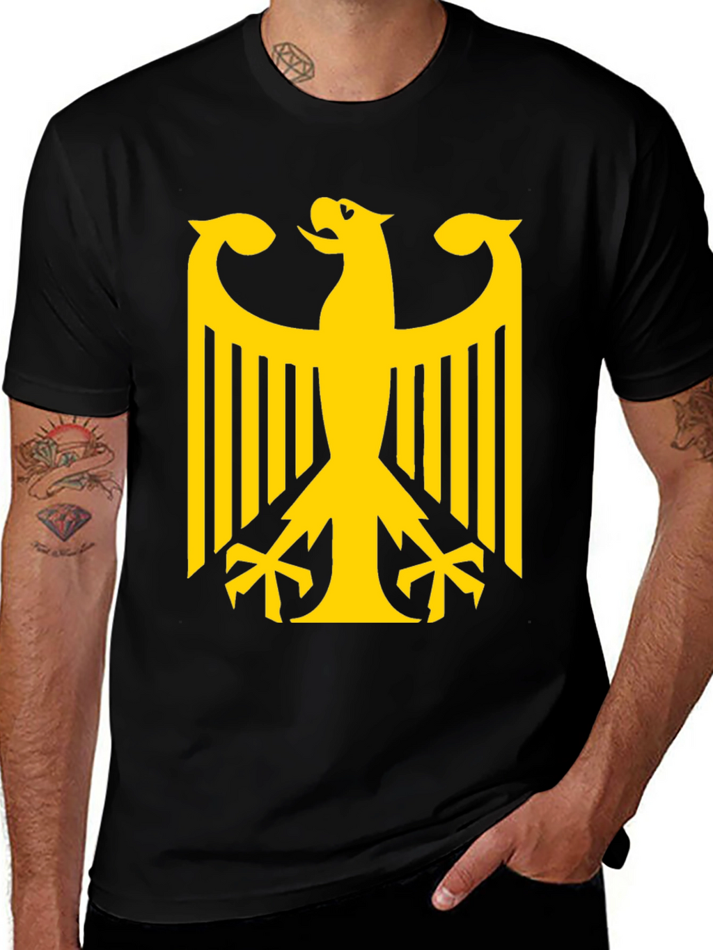 Germany Eagle Crest Graphic Tee - Black