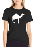 Camel Graphic Tee - Black Cotton T-Shirt