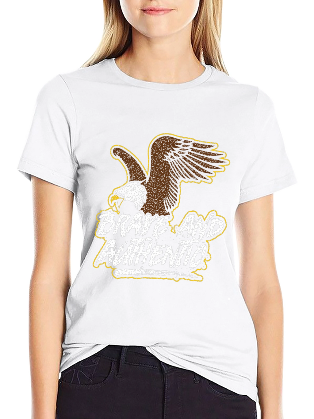 Brave and Authentic Eagle Graphic T-Shirt