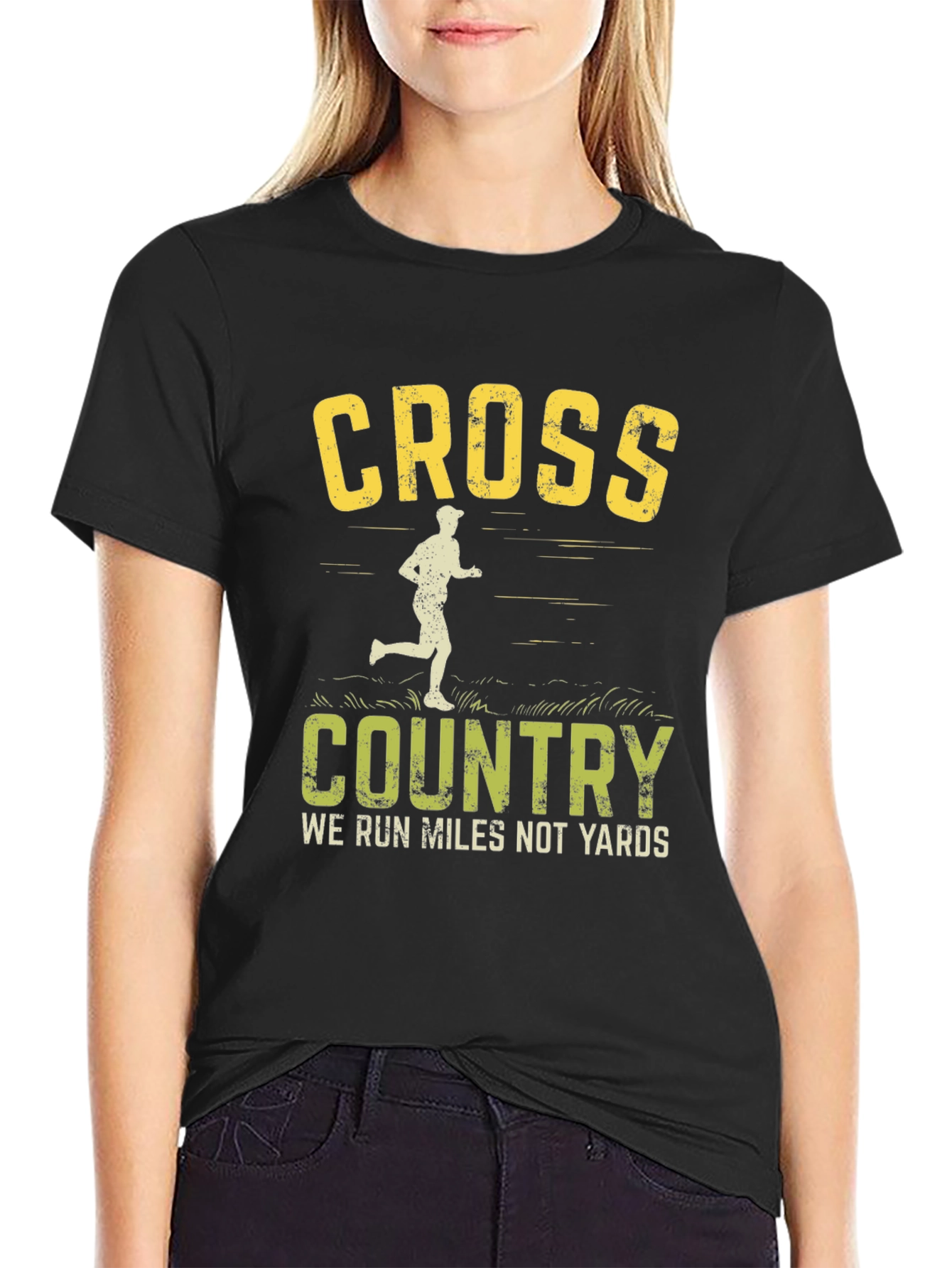 Cross Country Running T-Shirt - We Run Miles Not Yards