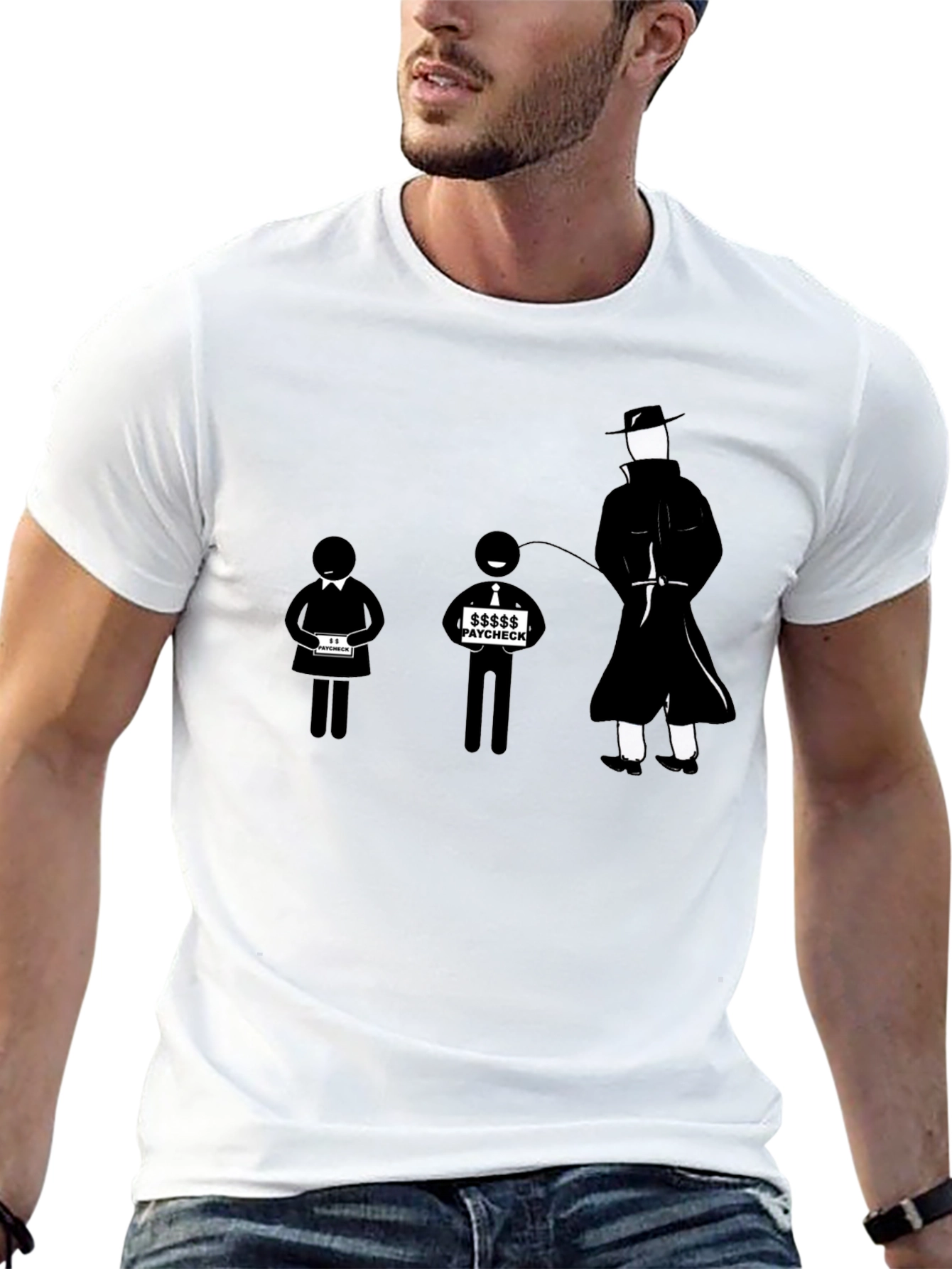 Paycheck T-Shirt - Funny Stick Figure Design