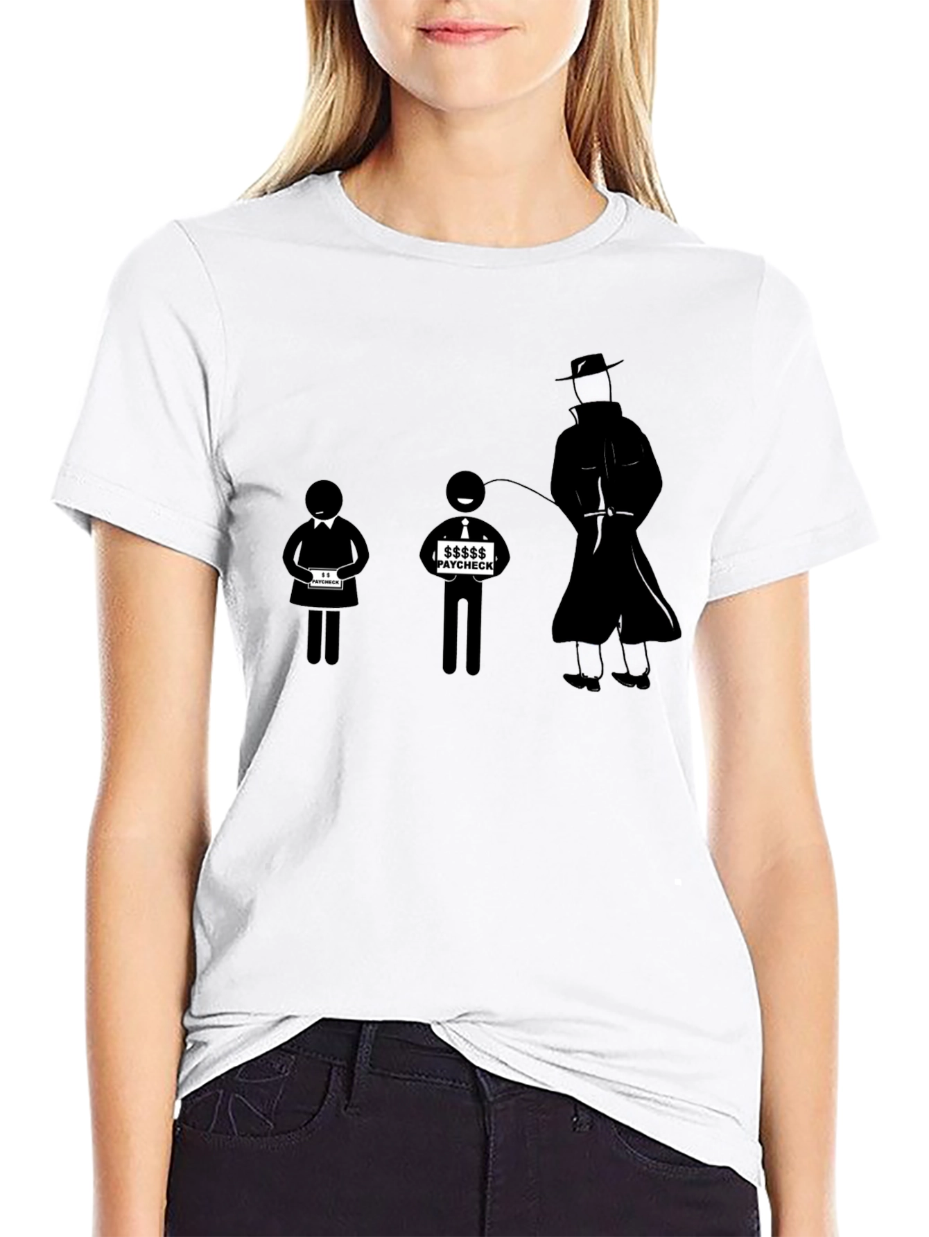 Paycheck T-Shirt - Funny Stick Figure Design