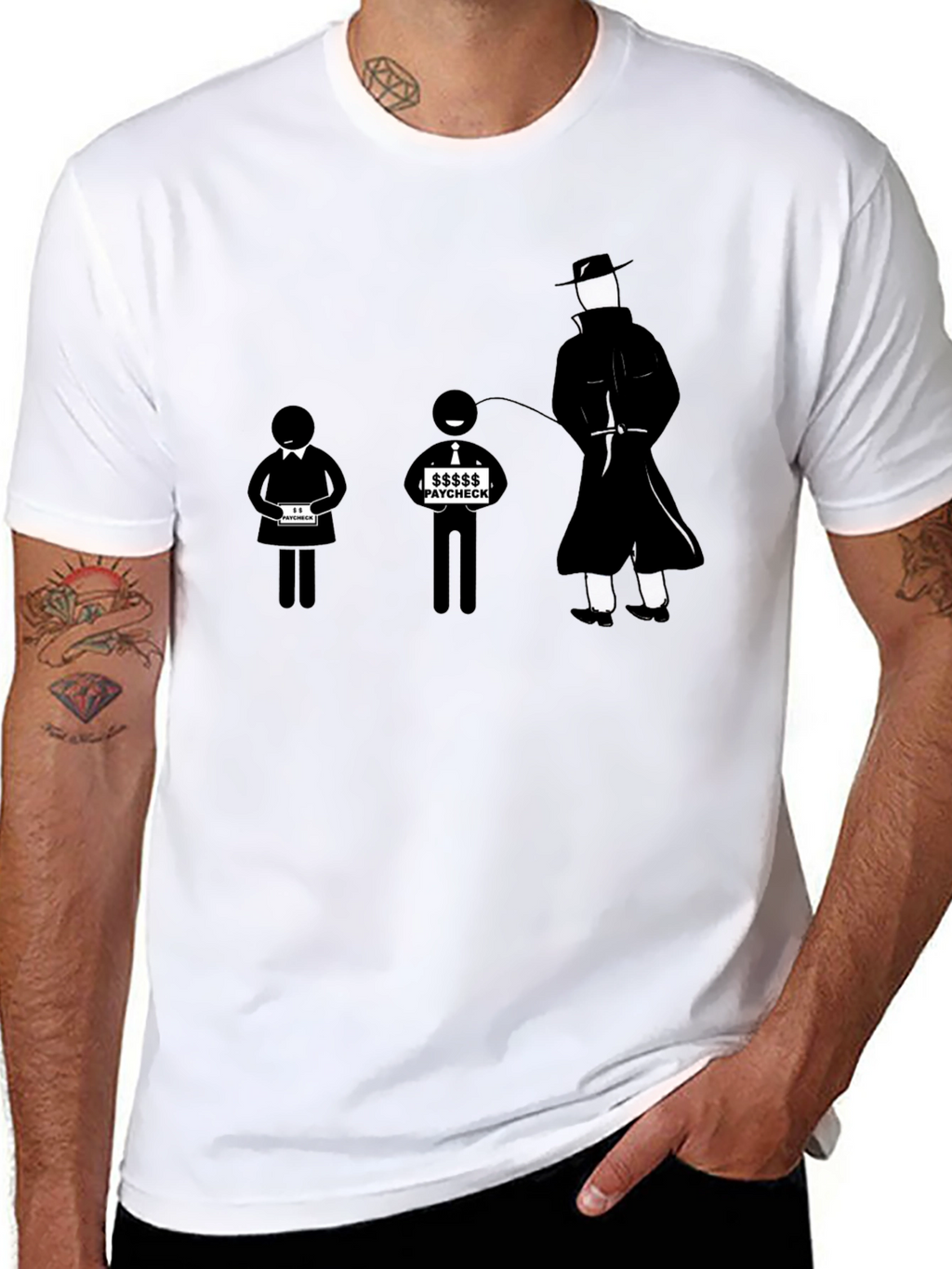 Paycheck T-Shirt - Funny Stick Figure Design