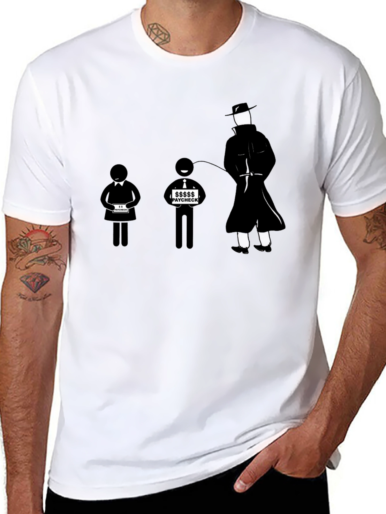Paycheck T-Shirt - Funny Stick Figure Design