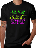 Glow Party Mom Black T-Shirt