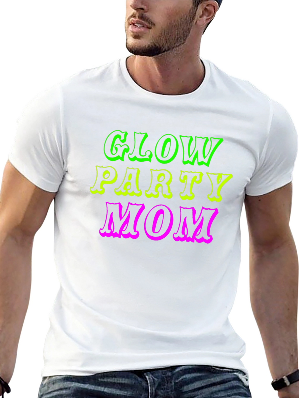 Glow Party Mom Black T-Shirt