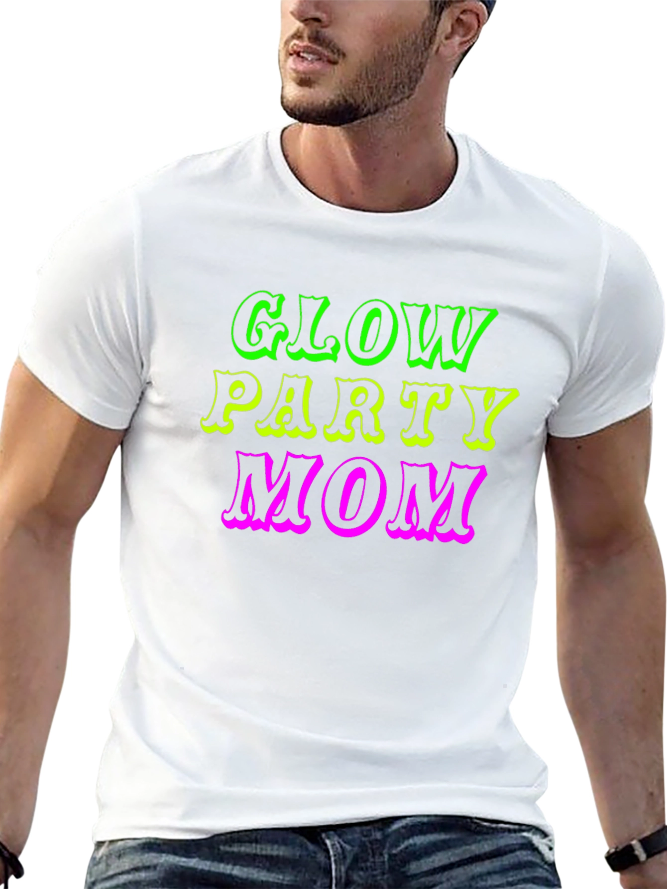 Glow Party Mom Black T-Shirt