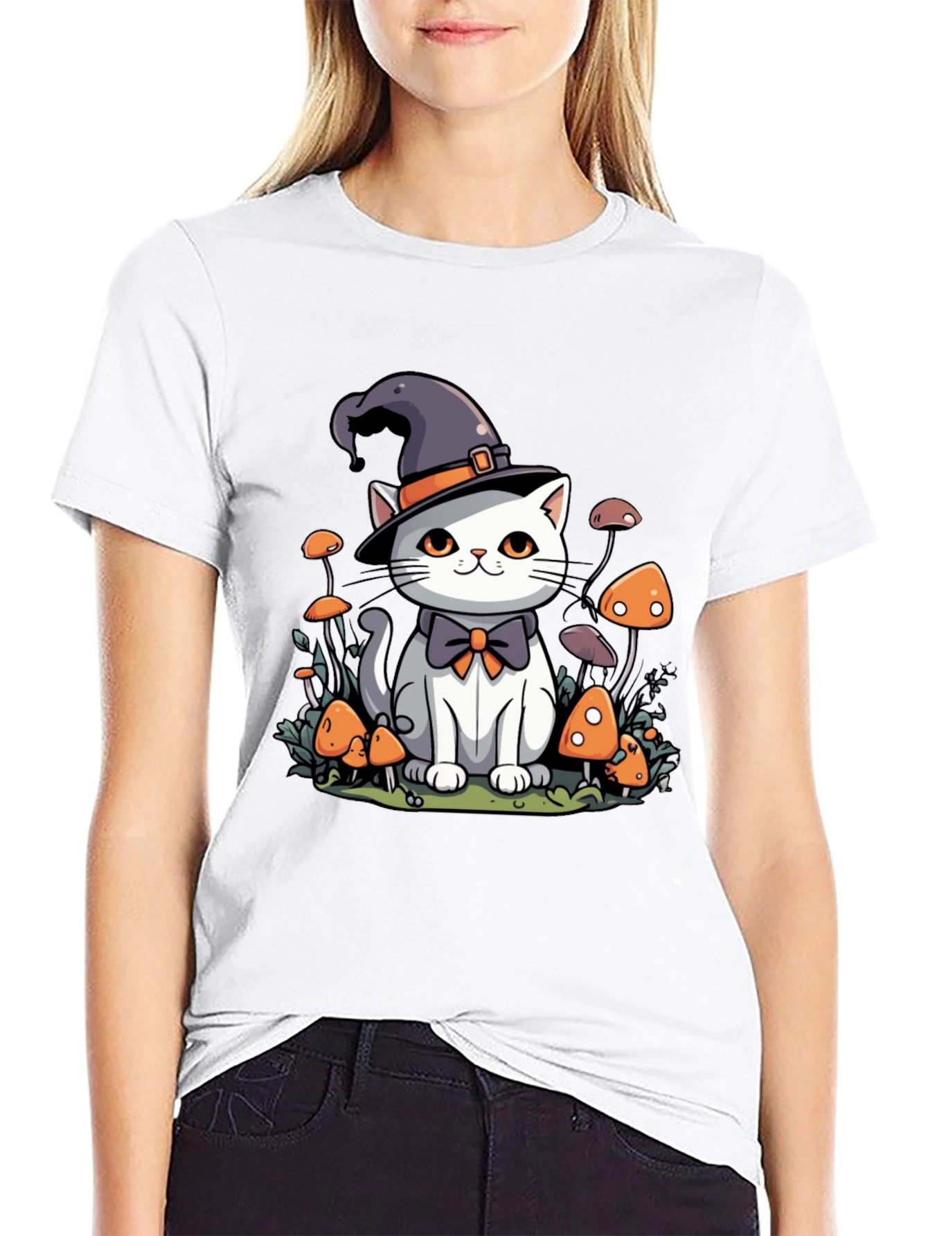 Whimsical Witch Cat T-Shirt