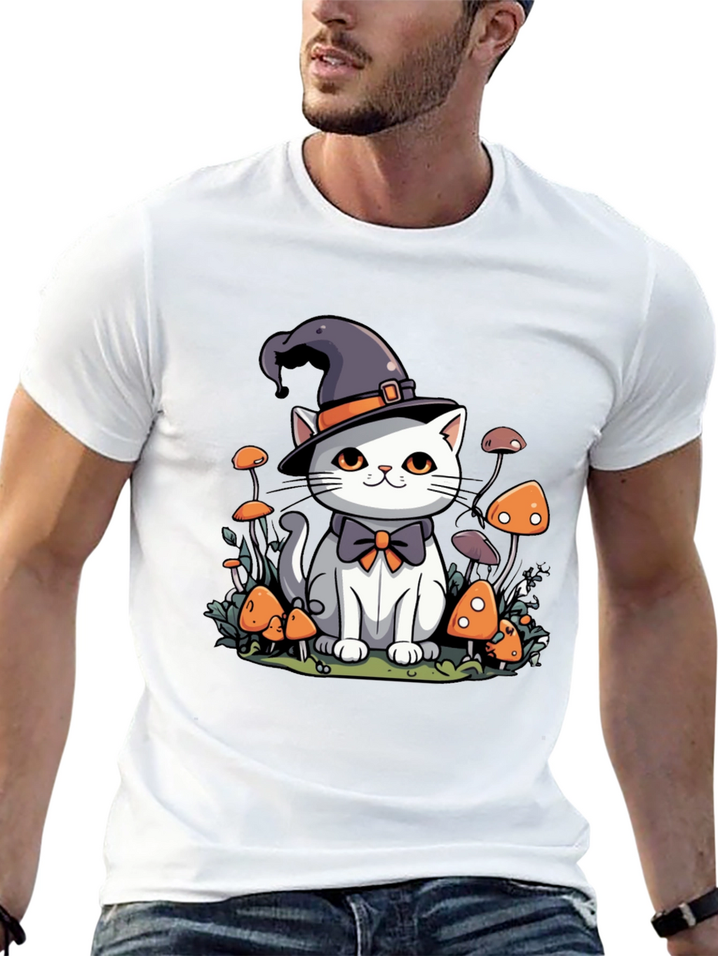 Whimsical Witch Cat T-Shirt