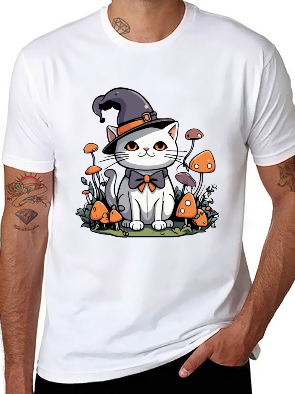 Whimsical Witch Cat T-Shirt