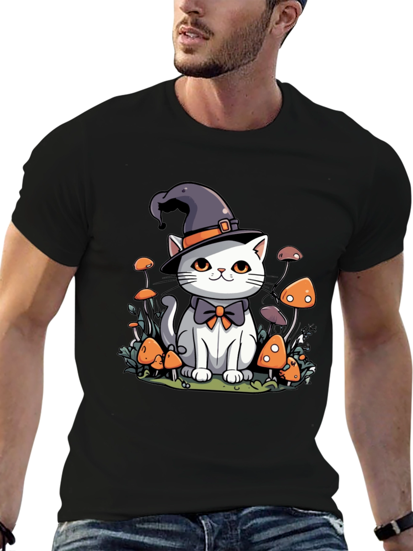 Whimsical Witch Cat T-Shirt