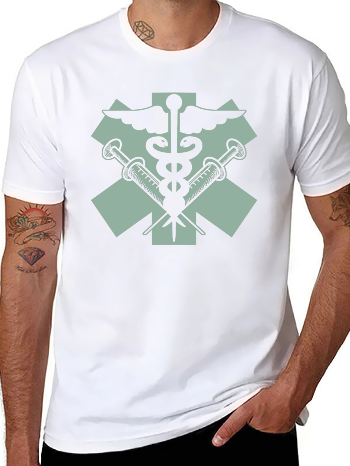 Medical Emblem Graphic T-Shirt - Black