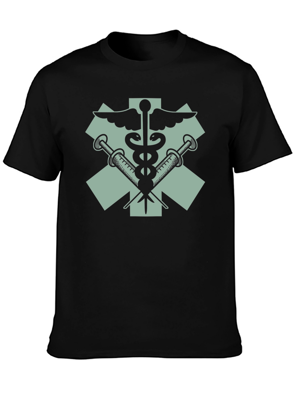 Medical Emblem Graphic T-Shirt - Black